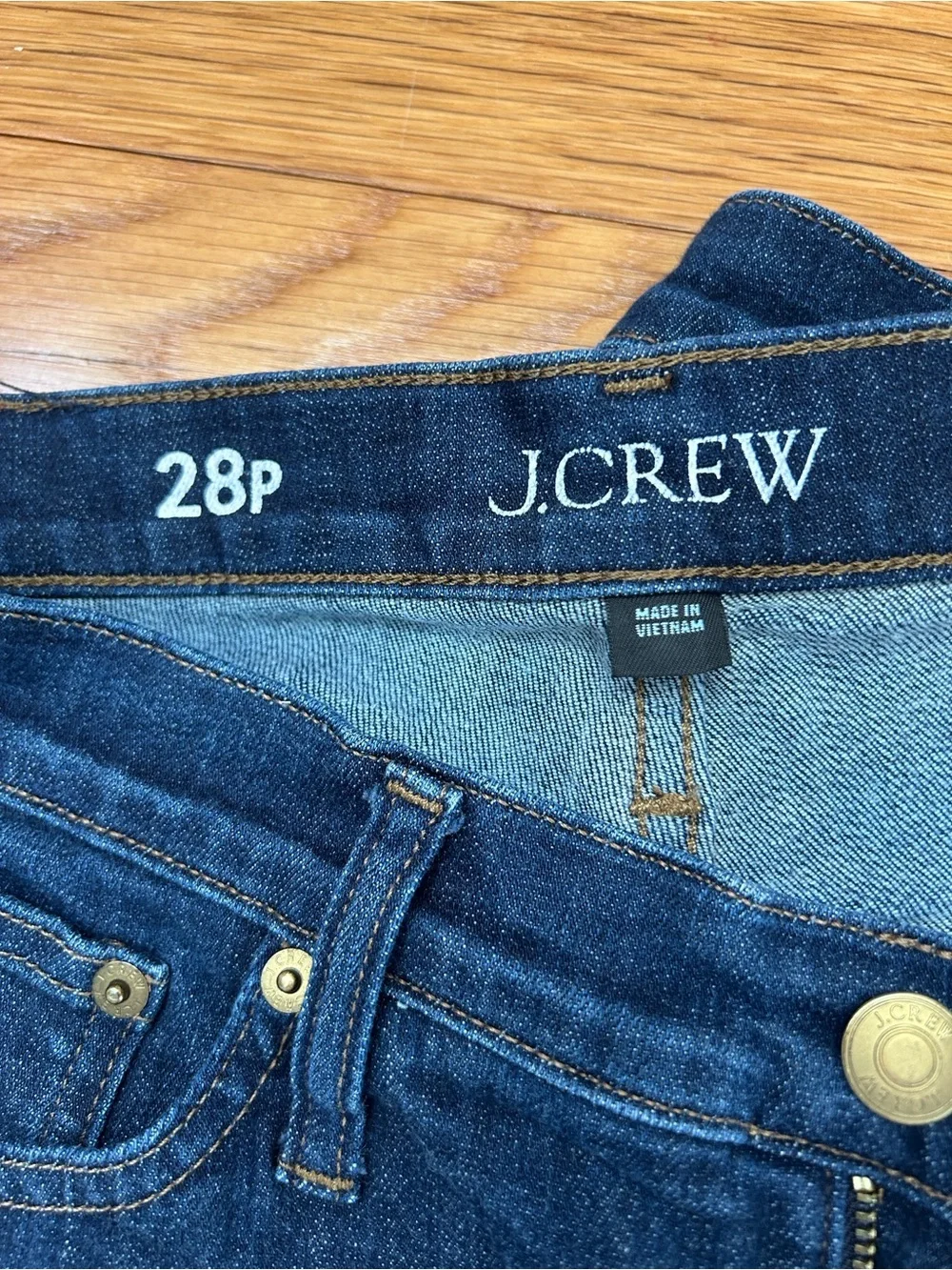 J. Crew Dark Blue Cropped Straight-Leg Jeans